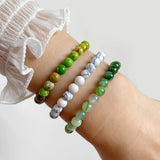 3Pcs/Set 6MM Beads Stretch Bracelets Natural Healing Stone Bracelet Set