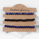 3Pcs/Set 6MM Beads Stretch Bracelets Natural Healing Stone Bracelet Set