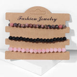 3Pcs/Set 6MM Beads Stretch Bracelets Natural Healing Stone Bracelet Set