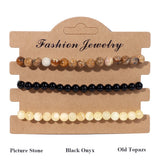 3Pcs/Set 6MM Beads Stretch Bracelets Natural Healing Stone Bracelet Set