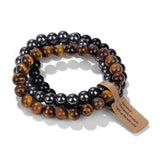 3Pcs Natural Stone Bracelet Set with Wish Tag, Reiki Crystal Quartz Jewelry