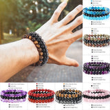 3Pcs/Set 8mm Stone Bracelet Amethysts Hematite Turquoise Beads Bracelets