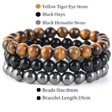 3Pcs/Set 8mm Stone Bracelet Amethysts Hematite Turquoise Beads Bracelets