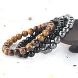 3Pcs/Set 8mm Stone Bracelet Amethysts Hematite Turquoise Beads Bracelets