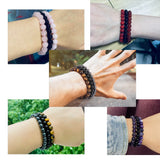 3Pcs/Set 8mm Stone Bracelet Amethysts Hematite Turquoise Beads Bracelets