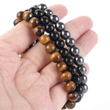 3Pcs 8mm Natural Stone Bracelet Women Men Rose Quartz Opal Turquoise Amethysts
