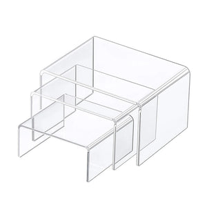 3Pcs Acrylic Display Stand Jewelry Showcase Storage Rack Shelf