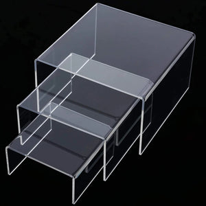 3Pcs Acrylic Display Stand Jewelry Showcase Storage Rack Shelf