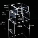 3Pcs Acrylic Display Stand Jewelry Showcase Storage Rack Shelf
