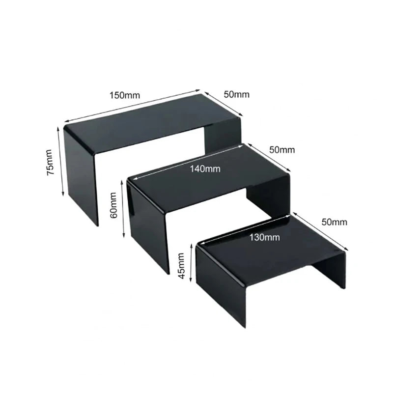 3Pcs Acrylic U Type Counter Display Stand Organizer