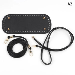 3Pcs/Set Bag Bottom Shaper DIY Knitting Crochet PU Leather Handbag Purse Base