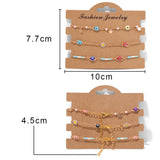 3Pcs Colorful Chain Bracelet Set Bohemian Beads Flower Charm Bracelet for Women