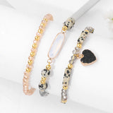 3Pcs/Set Crystal Bracelets Heart Pendant Women