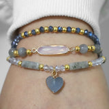3Pcs/Set Crystal Bracelets Heart Pendant Women