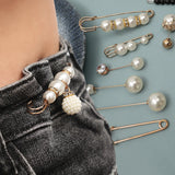 3Pcs/Set Double Pearl Brooch Pins Women Sweater Coat Dress Decoration