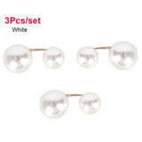 3Pcs/Set Double Pearl Brooch Pins Women Sweater Coat Dress Decoration