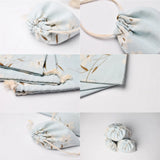 3Pcs/Set Floral Drawstring Cotton Cosmetic Pouch