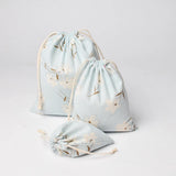 3Pcs/Set Floral Drawstring Cotton Cosmetic Pouch
