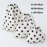 3Pcs/Set Floral Drawstring Cotton Cosmetic Pouch