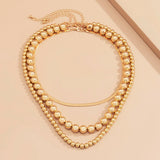 3Pcs Hip Hop Ball Beads Chain Necklace Gothic Punk Choker Necklaces