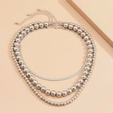 3Pcs Hip Hop Ball Beads Chain Necklace Gothic Punk Choker Necklaces
