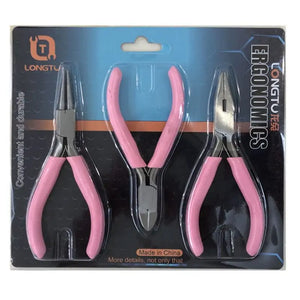 3Pcs/Set Pink Jewelry Pliers Wire Cutting Bending Tool Kit