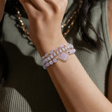 3Pcs/Set Tiger Eye Stone Bracelet Set Love Heart Bangle