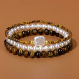 3Pcs/Set Tiger Eye Bead Bracelets Reiki Bangle Jewelry