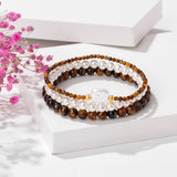 3Pcs/Set Tiger Eye Bead Bracelets Reiki Bangle Jewelry