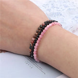 3Pc Set Natural Stone Beaded Bracelet Stackable Elastic Jewelry