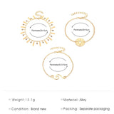 Bohemian Rhinestone Bracelet Set Multilayer Coin Chain for Women