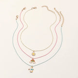 3Pcs/Set Sweet Children Necklace Drip Rainbow Unicorn Choker For Girls
