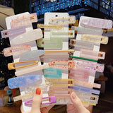 3Pcs Candy Acrylic Hairpins for Girls Natural Stone Sense Clip Accessories
