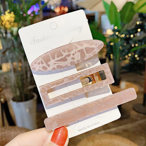 3Pcs Candy Acrylic Hairpins for Girls Natural Stone Sense Clip Accessories