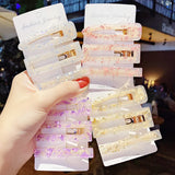 3Pcs Candy Acrylic Hairpins for Girls Natural Stone Sense Clip Accessories