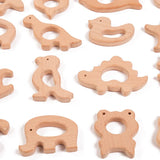 3Pcs Wooden Animal Ornaments Baby Molar Educational Toys DIY Craft Decoration