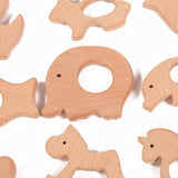 3Pcs Wooden Animal Ornaments Baby Molar Educational Toys DIY Craft Decoration