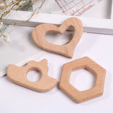 3Pcs Wooden Non-animal Baby Molar Toys Blocks DIY Craft