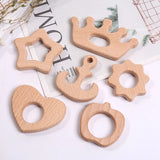 3Pcs Wooden Non-animal Baby Molar Toys Blocks DIY Craft