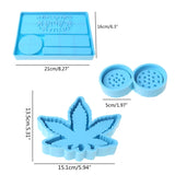 3Pcs Silicone Resin Mold Maple Leaf Ashtray Spice Grinder Casting Kit