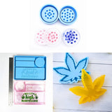 3Pcs Silicone Resin Mold Maple Leaf Ashtray Spice Grinder Casting Kit