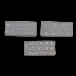 3Pcs Small Numbers Letters Mold Kit UV Resin Silicone Mold