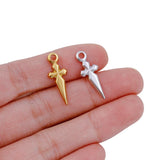 3Pcs Stainless Steel Cross Sword Charms for DIY Jewelry Making