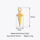 3Pcs Stainless Steel Cross Sword Charms for DIY Jewelry Making