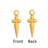 3Pcs Stainless Steel Cross Sword Charms for DIY Jewelry Making