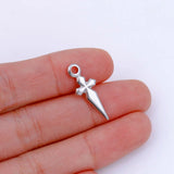 3Pcs Stainless Steel Cross Sword Charms for DIY Jewelry Making