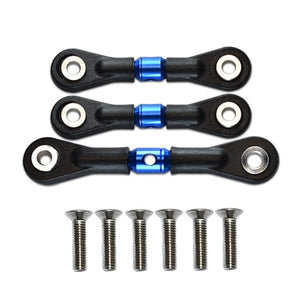 3Pcs Steering Link Rod Servo Rod for TT02 TT02T 1/10 RC Car Upgrade Parts, Blue