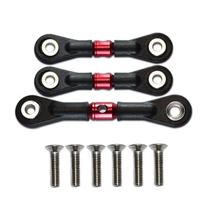 3Pcs Steering Link Rod for TT02 TT02T 1/10 RC Car, Red