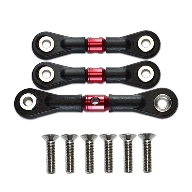 3Pcs Steering Link Rod for TT02 TT02T 1/10 RC Car, Red
