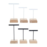 Wooden T Bar Earrings Display Stand Jewelry Organizer Rack